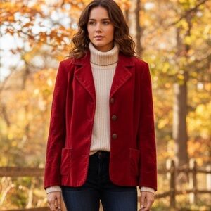 VINTAGE  red velvet blazer size M